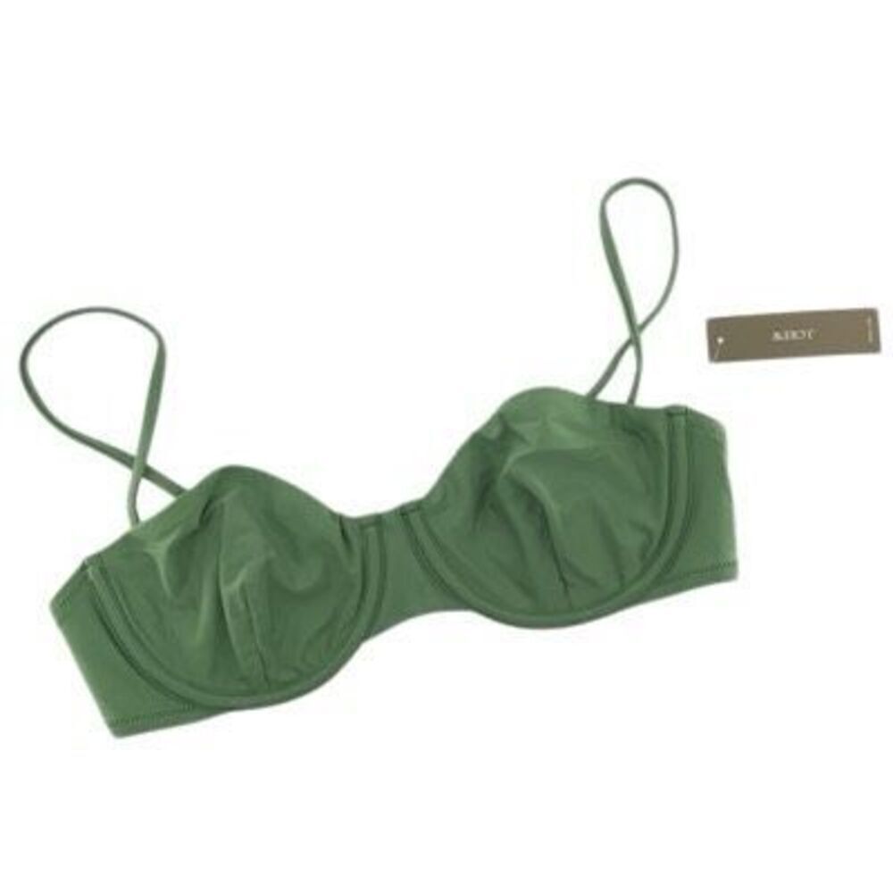 J. Crew Green BX612 Balconette Underwire Bikini Top Swimsuit Size 36A NWT